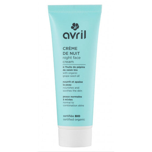 Night Cream for Normal to Combination Skin with Organic Grape Seed Oil - 50ml - ClairSkincare
