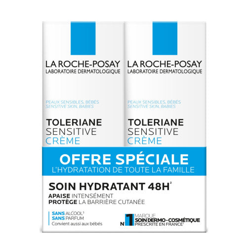 LA ROCHE POSAY TOLERIANE SENSITIVE 48h Hydrating Cream Care - Pack of 2x40ml